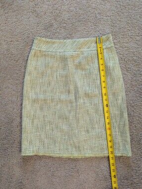 Ann Taylor Green Tweed High Waisted Mini Skirt 0P